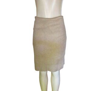 Banana Republic Beige/Tan Back Zip Suede Above Knee Skirt Size 6